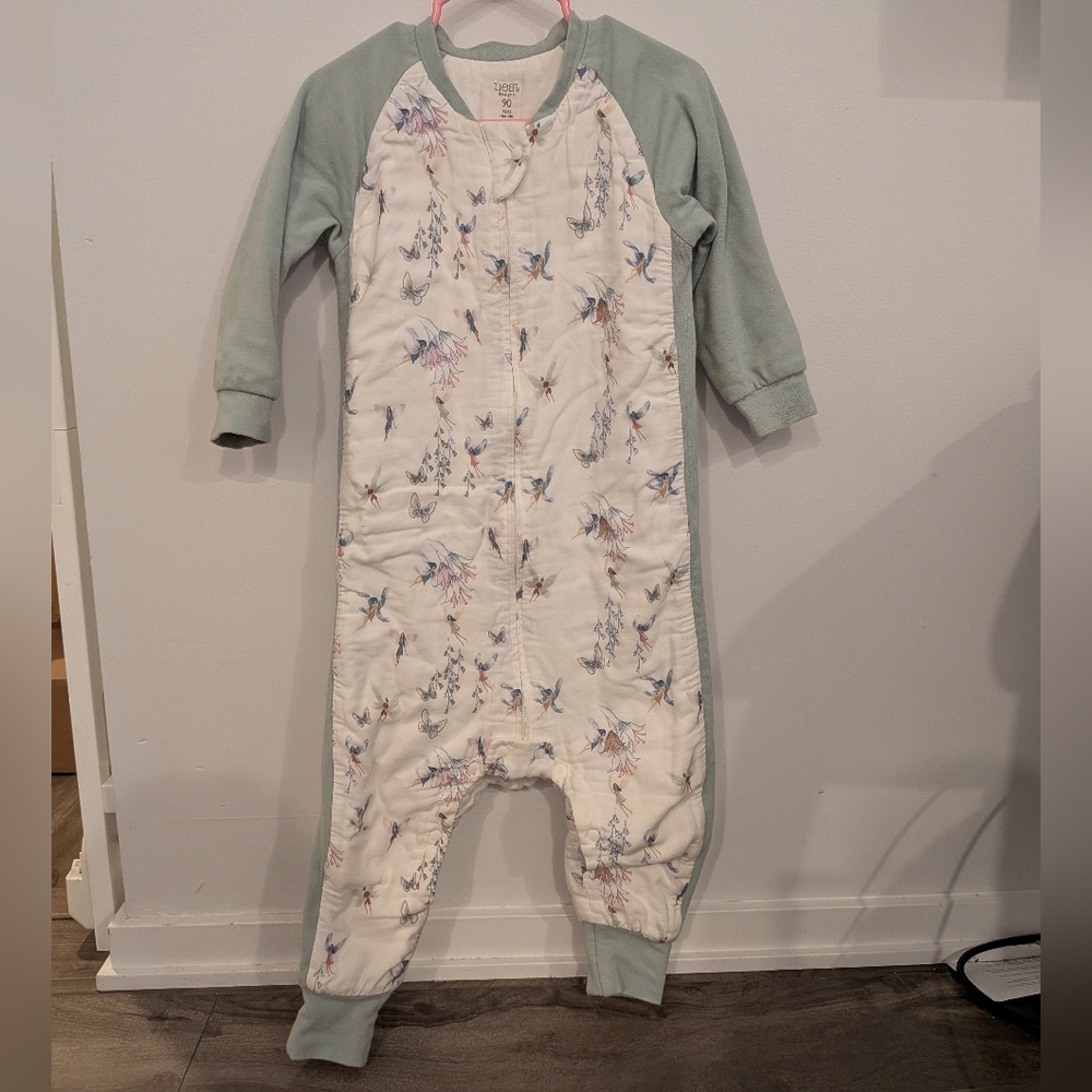 Nest Designs Bamboo Muslin Long Sleeve Footed Sleep Bag 1.0 TOG - Fairy Tale